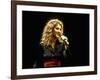 Canadian Pop Music Star Celine Dion Singing Into Microphone During "Hirshfeld Drawing" Function-Dave Allocca-Framed Premium Photographic Print