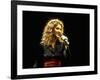 Canadian Pop Music Star Celine Dion Singing Into Microphone During "Hirshfeld Drawing" Function-Dave Allocca-Framed Premium Photographic Print