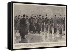 Canadian Roughriders for South Africa, Lord Minto Wishing the Officers Farewell at Ottawa-Frederic De Haenen-Framed Stretched Canvas