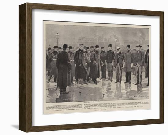 Canadian Roughriders for South Africa, Lord Minto Wishing the Officers Farewell at Ottawa-Frederic De Haenen-Framed Giclee Print