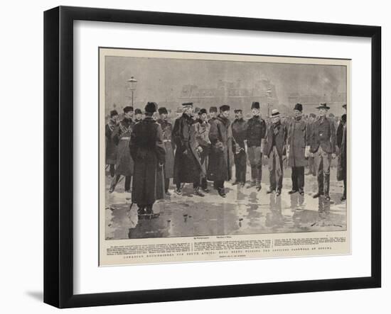 Canadian Roughriders for South Africa, Lord Minto Wishing the Officers Farewell at Ottawa-Frederic De Haenen-Framed Giclee Print