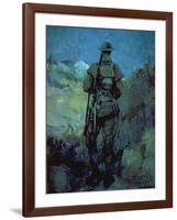 Canadian Sentry, Moonlight, Neuville-Vitesse, 1918-Alfred Bastien-Framed Giclee Print