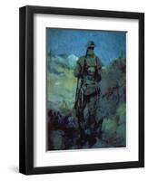 Canadian Sentry, Moonlight, Neuville-Vitesse, 1918-Alfred Bastien-Framed Giclee Print