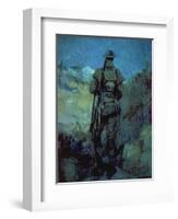 Canadian Sentry, Moonlight, Neuville-Vitesse, 1918-Alfred Bastien-Framed Giclee Print