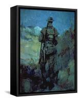 Canadian Sentry, Moonlight, Neuville-Vitesse, 1918-Alfred Bastien-Framed Stretched Canvas