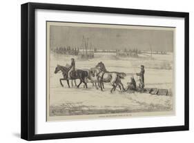 Canadian Sketches, Making Tracks on the Ice-null-Framed Giclee Print