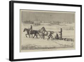 Canadian Sketches, Making Tracks on the Ice-null-Framed Giclee Print