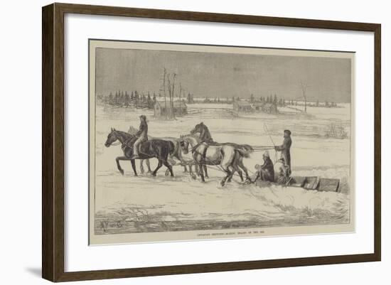 Canadian Sketches, Making Tracks on the Ice-null-Framed Giclee Print