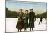 Canadian Winter Sports: a Jolly Trio, Grenadier Pond, Toronto, Canada, 20th Century-null-Mounted Giclee Print