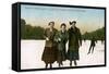 Canadian Winter Sports: a Jolly Trio, Grenadier Pond, Toronto, Canada, 20th Century-null-Framed Stretched Canvas