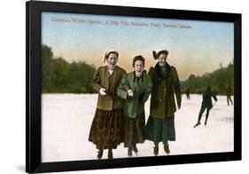 Canadian Winter Sports: a Jolly Trio, Grenadier Pond, Toronto, Canada, 20th Century-null-Framed Giclee Print