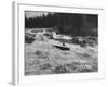 Canadian Woodsman Robert Rock, Falling Out of the Canoe as He Tries a Set Rapids-null-Framed Photographic Print