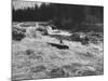 Canadian Woodsman Robert Rock, Falling Out of the Canoe as He Tries a Set Rapids-null-Mounted Photographic Print