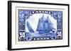 Canadian Yachting Postage Stamp-null-Framed Art Print