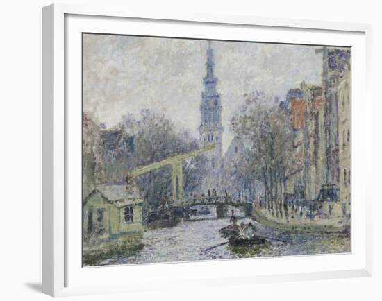 Canal a Amsterdam, 1874-Claude Monet-Framed Giclee Print