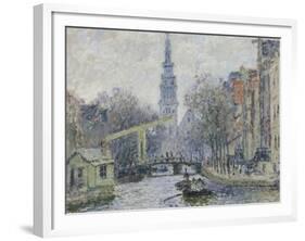 Canal a Amsterdam, 1874-Claude Monet-Framed Giclee Print