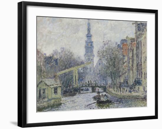 Canal a Amsterdam, 1874-Claude Monet-Framed Giclee Print