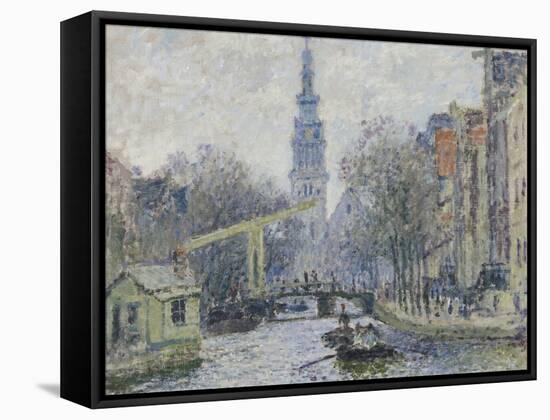 Canal a Amsterdam, 1874-Claude Monet-Framed Stretched Canvas