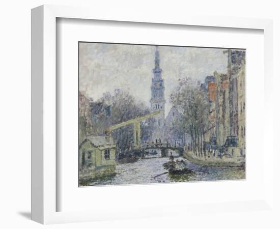 Canal a Amsterdam, 1874-Claude Monet-Framed Giclee Print