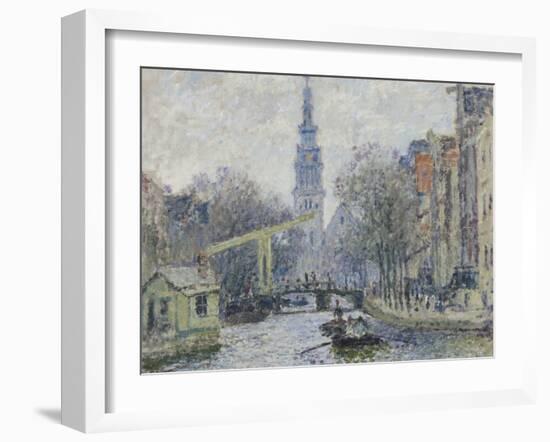 Canal a Amsterdam, 1874-Claude Monet-Framed Giclee Print