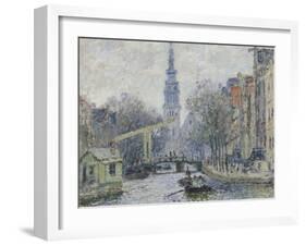 Canal a Amsterdam, 1874-Claude Monet-Framed Giclee Print