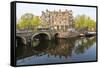 Canal, Amsterdam, Holland, Netherlands-Peter Adams-Framed Stretched Canvas