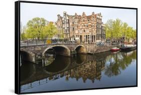 Canal, Amsterdam, Holland, Netherlands-Peter Adams-Framed Stretched Canvas