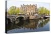 Canal, Amsterdam, Holland, Netherlands-Peter Adams-Stretched Canvas