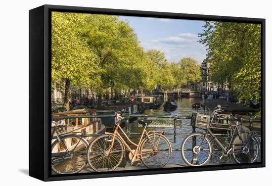 Canal, Amsterdam, Holland, Netherlands-Peter Adams-Framed Stretched Canvas