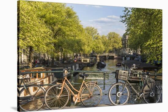 Canal, Amsterdam, Holland, Netherlands-Peter Adams-Stretched Canvas