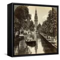 Canal, Amsterdam, Netherlands-Underwood & Underwood-Framed Stretched Canvas