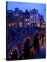 Canal and Bridge, Amsterdam, Holland, Europe-Frank Fell-Stretched Canvas