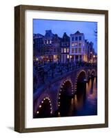 Canal and Bridge, Amsterdam, Holland, Europe-Frank Fell-Framed Photographic Print