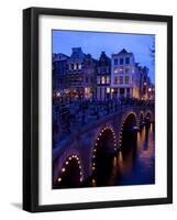 Canal and Bridge, Amsterdam, Holland, Europe-Frank Fell-Framed Photographic Print