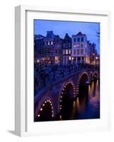 Canal and Bridge, Amsterdam, Holland, Europe-Frank Fell-Framed Photographic Print