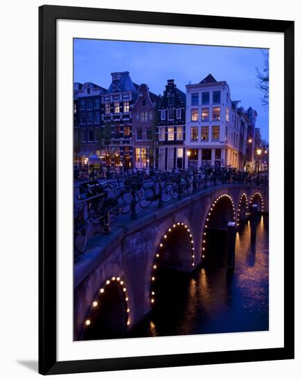 Canal and Bridge, Amsterdam, Holland, Europe-Frank Fell-Framed Photographic Print