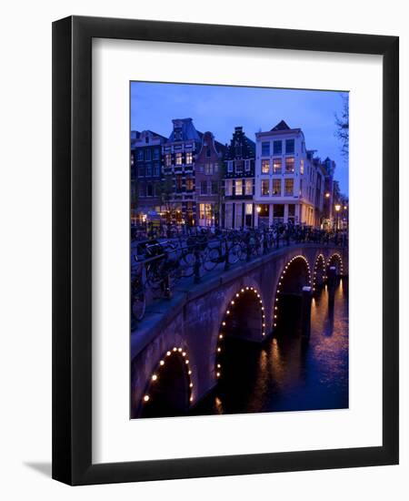 Canal and Bridge, Amsterdam, Holland, Europe-Frank Fell-Framed Premium Photographic Print