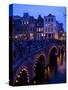 Canal and Bridge, Amsterdam, Holland, Europe-Frank Fell-Stretched Canvas