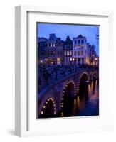 Canal and Bridge, Amsterdam, Holland, Europe-Frank Fell-Framed Photographic Print
