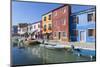 Canal and colourful facade, Burano, Veneto, Italy, Europe-Frank Fell-Mounted Photographic Print