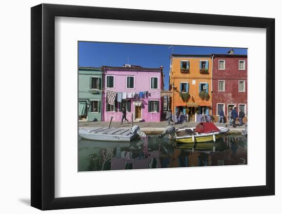 Canal and colourful facade, Burano, Veneto, Italy, Europe-Frank Fell-Framed Photographic Print