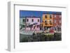 Canal and colourful facade, Burano, Veneto, Italy, Europe-Frank Fell-Framed Photographic Print