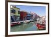 Canal and colourful facades, Burano, Veneto, Italy, Europe-Frank Fell-Framed Photographic Print