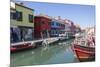 Canal and colourful facades, Burano, Veneto, Italy, Europe-Frank Fell-Mounted Photographic Print