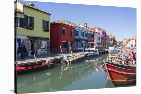 Canal and colourful facades, Burano, Veneto, Italy, Europe-Frank Fell-Stretched Canvas