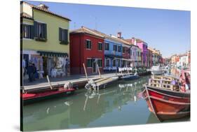 Canal and colourful facades, Burano, Veneto, Italy, Europe-Frank Fell-Stretched Canvas