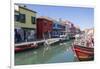 Canal and colourful facades, Burano, Veneto, Italy, Europe-Frank Fell-Framed Photographic Print