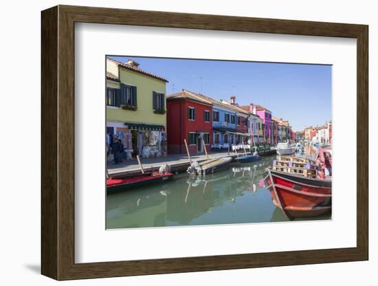 Canal and colourful facades, Burano, Veneto, Italy, Europe-Frank Fell-Framed Photographic Print
