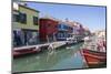 Canal and colourful facades, Burano, Veneto, Italy, Europe-Frank Fell-Mounted Photographic Print