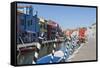 Canal and colourful facades, Burano, Veneto, Italy, Europe-Frank Fell-Framed Stretched Canvas